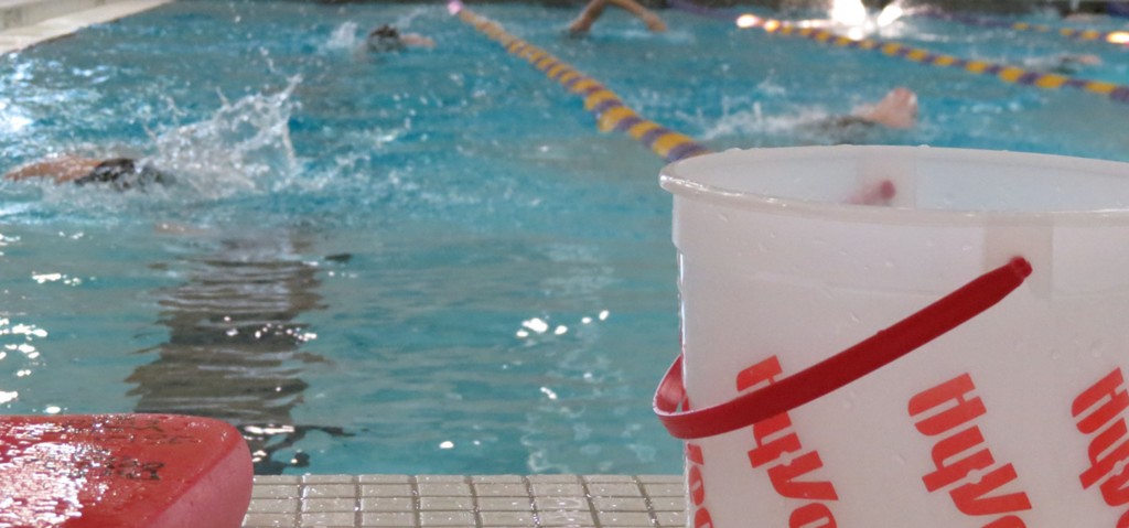 Coach Shari Walling sets out buckets every practice for any boys who happen to vomit during a set. These buckets were used often during the week the boys became sick.