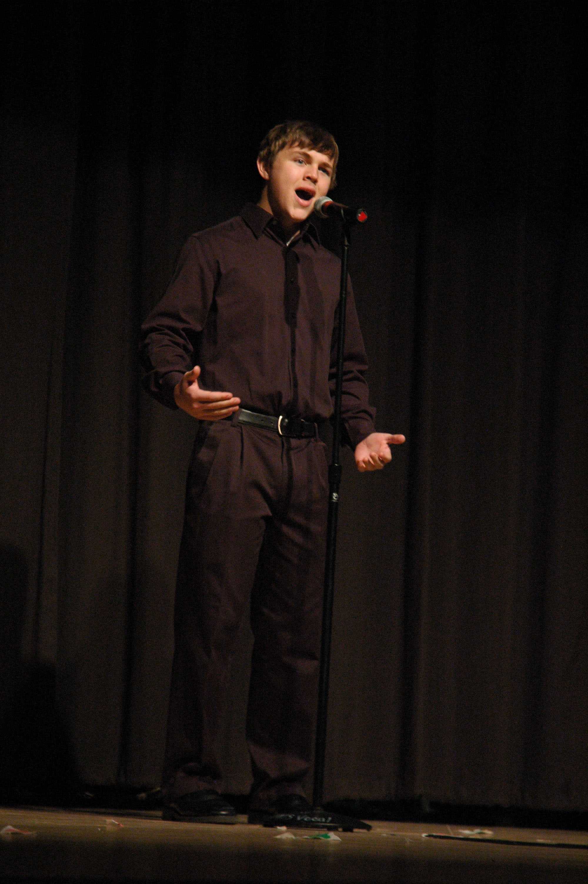 The winner of Johnston Big Gives talent show was junior Andrew Mills who performed his poem Deep.
