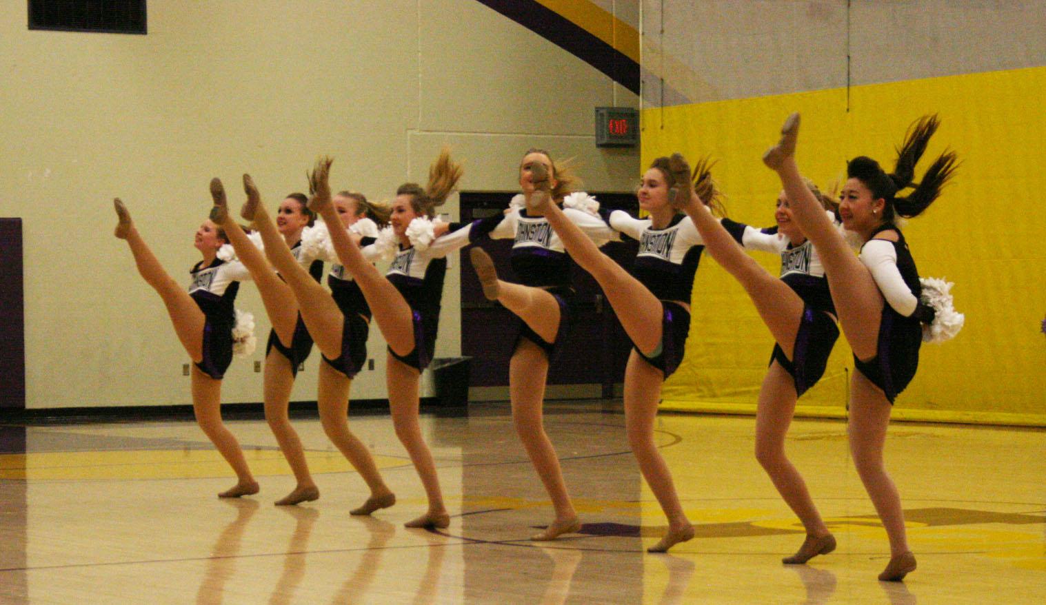 JV dance team dances their pom routine. All dance team members will attend a banquet March 29 to recognize their accomplishments over the year.