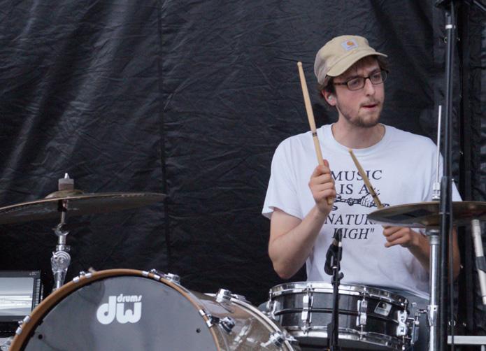 Drummer Jayson Gerycz plays a steady beat as the band continues on with their indie-rock songs. Cloud Nothings latest album, Here And Nowhere Else, was released spring of 2014.