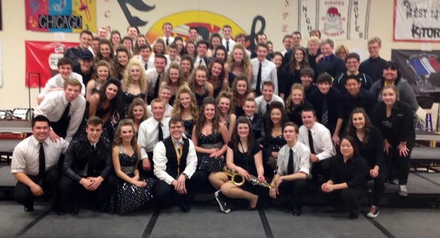 Varsity+show+choir%2C+Innovation%2C+pose+at+their+last+competition+in+Marion%2C+Iowa.+