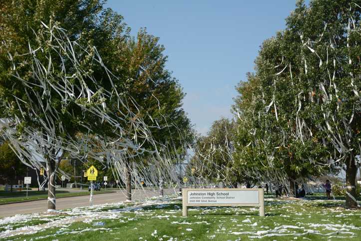 During the night of Thursday, Sept. 25, students began vandalizing the high school, instead of only the annual activity of TPing the trees on campus. 