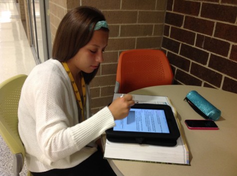 Senior Sandra Kromminga does homework during her free period. Kromminga had a free period during her junior year as well.