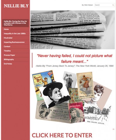 Junior Nicole Hobson chose to portray her project through a website. Hobson chose to research Nellie Bly, a pioneer for women's rights in the workplace. The website received ninth place at the National History Day competition in Washington D.C.