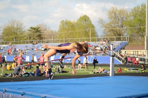 Junior Ellie Roquet placed first at the meet April 25. She jumped a height of 5 feet and 2 inches.
