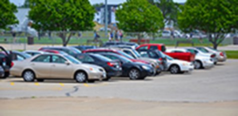 The parking lot after the administration began ticketing.