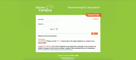 Infinite Campus logins were changed over the summer to reflect previous network passwords.