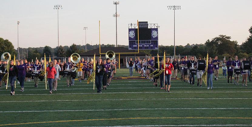 Every day the the marching practices in a basics block. They are on the field by 7 a.m.