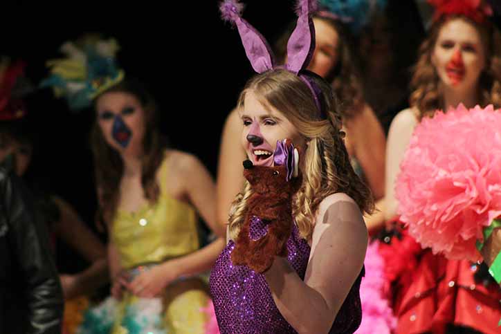 Sour Kangaroo (played by Abby Kate Boeschen 19) declares she will help to protect the Whos. Suessical performances were April 21, 22 and 23.