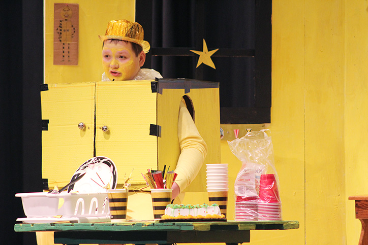 Moonboy (played by Jack Marren 18) prepares for his birthday party. Moonboy was performed April 28 and 29.