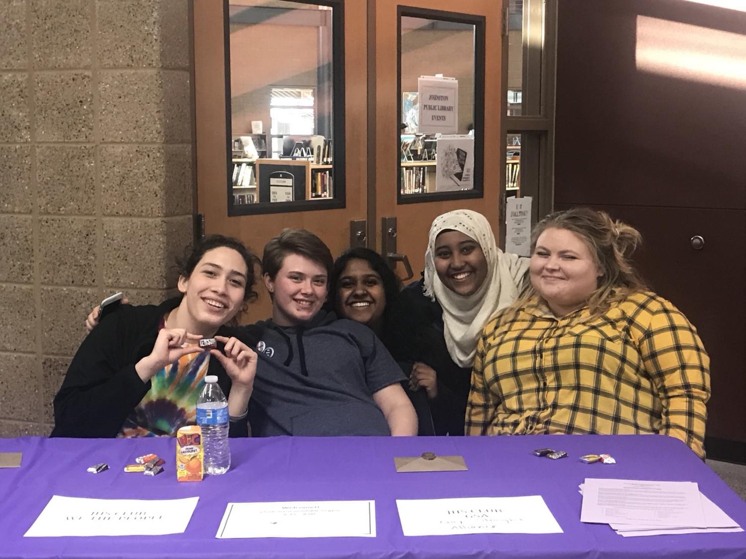 Grace Ballesteros 19, Elliot Fisher 19, Parul Srivastava 19, Obsee Abbajabal 19, Hannah Mitchell 18 set up the G.S.A., C.O.R.E. and We The People tables at the resource fair. (C.O.R.E.) is a great way to connect with new people and actively participate in your school. Srivastava said.