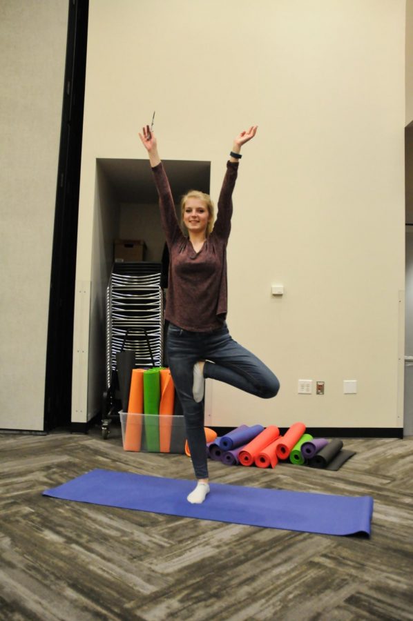 Hannah Jensen 19 balances for tree pose, or the forbidden forest pose.