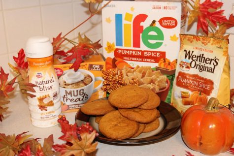 All of the pumpkin spice products that were tried, including a batch of freshly baked pumpkin cookies.