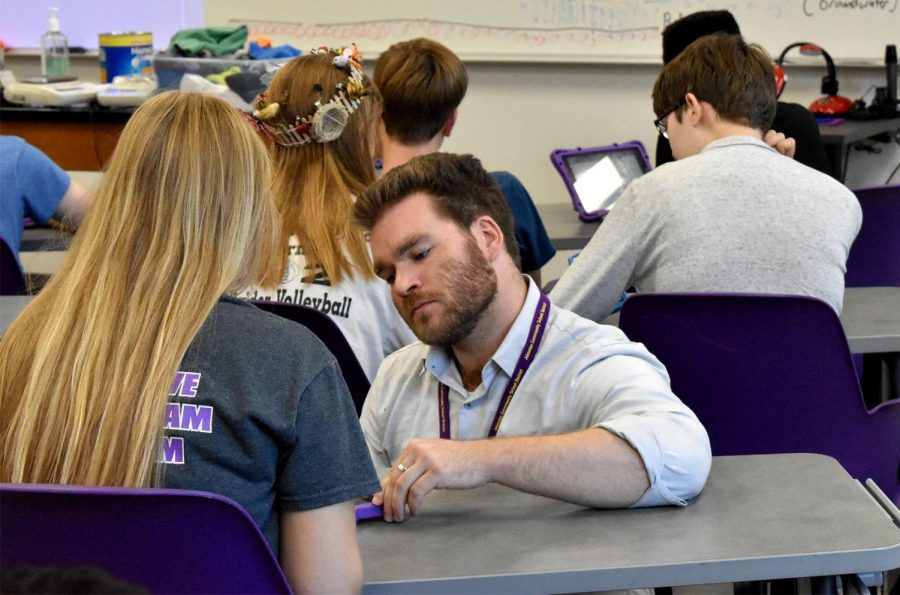 Theodore Westhues going out of his way to make sure students get the help that they need in class.