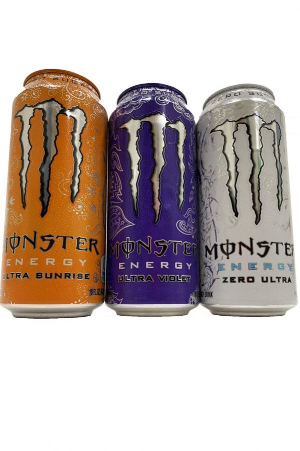 Some of the Monster energy drink flavors.