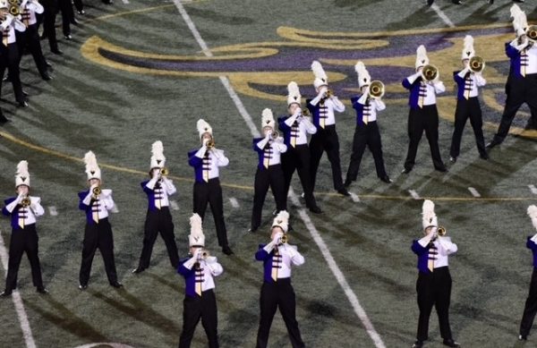 The marching band performs at October 5th football game