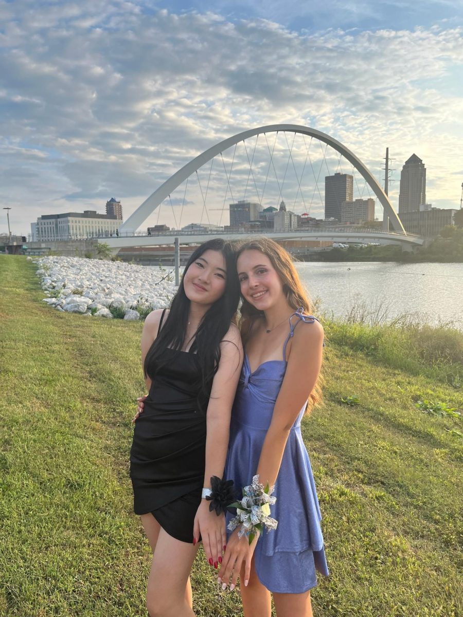 Zhalgasby (left) and Petrovic (right) pose for Homecoming 2025 together